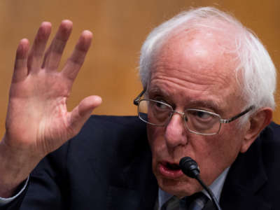 Senator Bernie Sanders speaks during a hearing on Capitol Hill, January 27, 2021, in Washington, D.C.