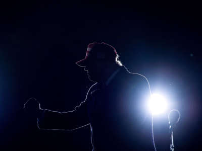 President Trump dances after speaking during a rally at Richard B. Russell Airport in Rome, Georgia, on November 1, 2020.