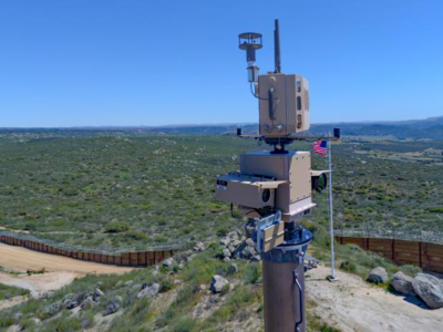 An autonomous surveillance tower along the southwest border.