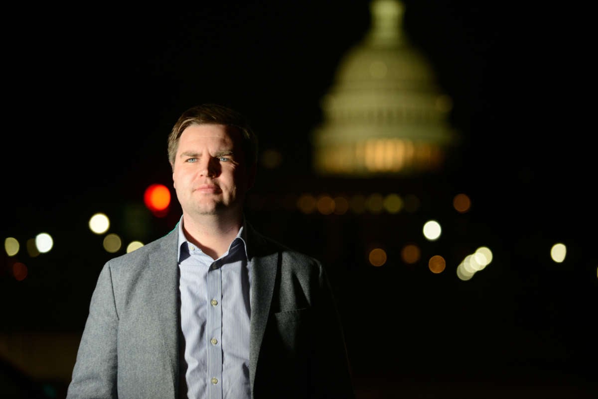 J.D. Vance, author of the book "Hillbilly Elegy," poses for a portrait photograph near the U.S. Capitol building in Washington, D.C. on January 27, 2017.