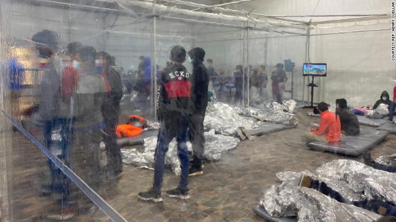 U.S. Border Patrol overflow facility in Donna, Texas.