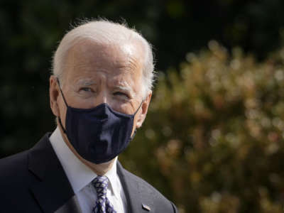 President Joe Biden walks to Marine One on the South Lawn of the White House on March 19, 2021, in Washington, D.C.