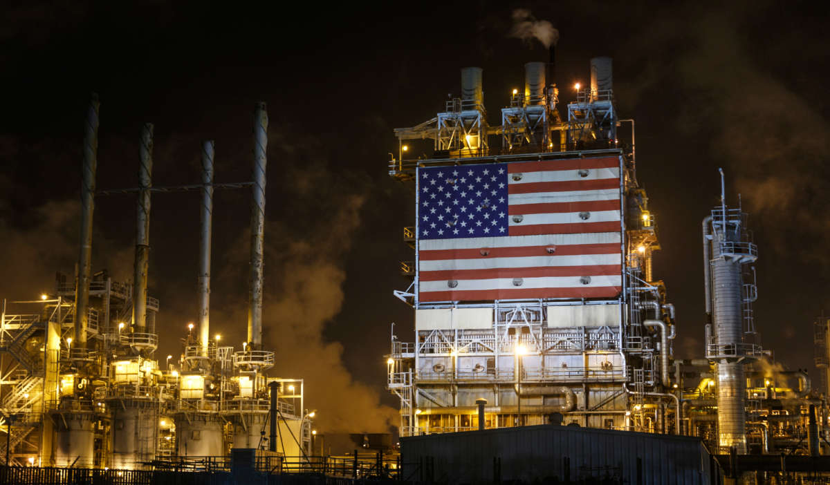 The Tesoro petroleum refinery is pictured on June 23, 2017, in Carson, California.