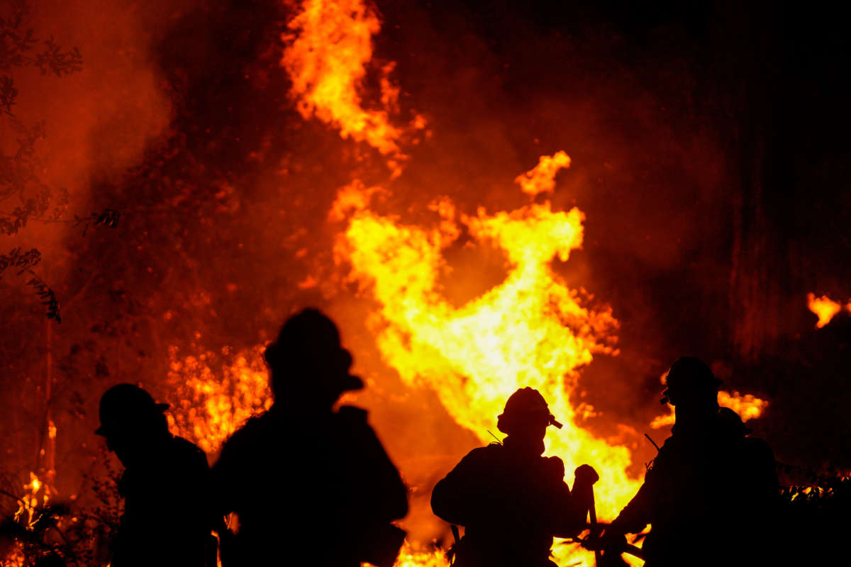 firefighters fight a fire