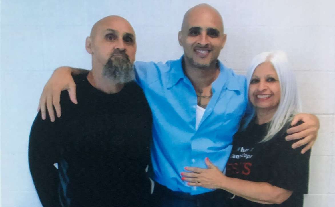 Esther and Rosendo Hernández visit with their son Juan Hernández at Lawrence Correctional Center in 2020 right before the pandemic when the Illinois Department of Corrections shut down visits.