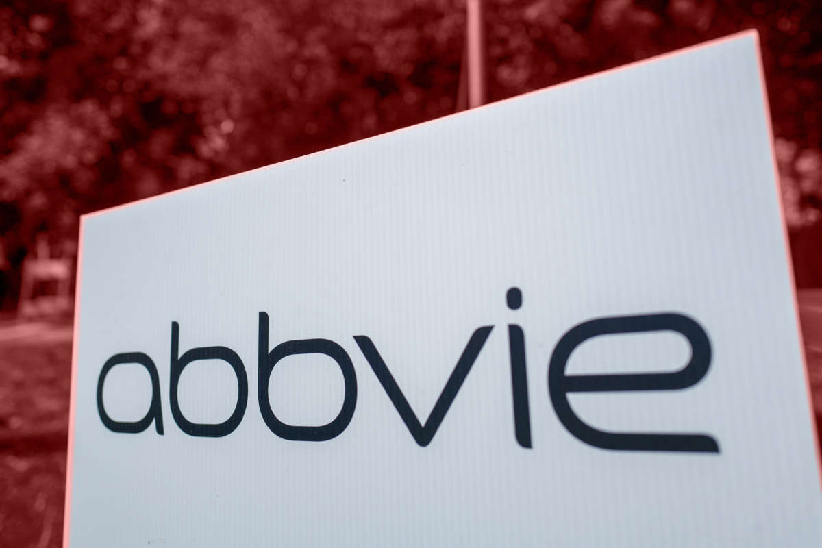 Close-up of logo for pharmaceutical company Abbvie