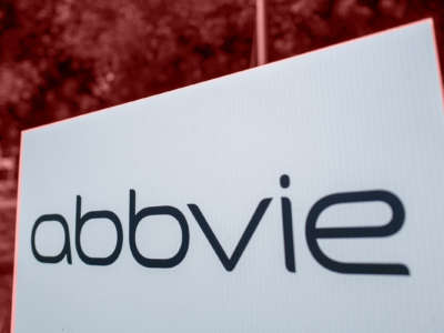 Close-up of logo for pharmaceutical company Abbvie