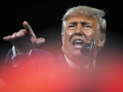 Former President Donald Trump speaks during the final day of the Conservative Political Action Conference held at the Hyatt Regency Orlando on Sunday, February 28, 2021, in Orlando, Florida.