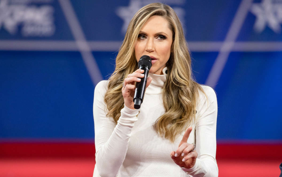 Lara Trump, former President Donald Trump's daughter in-law and member of his 2020 reelection campaign, speaks during the Conservative Political Action Conference 2020 (CPAC) on February 28, 2020, in National Harbor, Maryland.