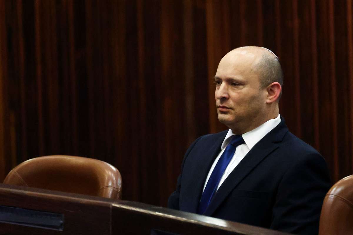 Naftali Bennett, Israeli parliament member from the Yamina party, attends a special session of the Knesset, Israel's parliament, in which MPs will elect a new president, in Jerusalem, on June 2, 2021.