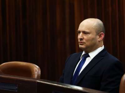 Naftali Bennett, Israeli parliament member from the Yamina party, attends a special session of the Knesset, Israel's parliament, in which MPs will elect a new president, in Jerusalem, on June 2, 2021.