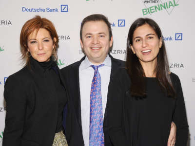 NEW YORK, NY - MARCH 04: (L-R) Business TV personality Stephanie Ruhle, founder of Saba Capital Boaz Weinstein, and Tali Farhadian attend the 2014 Whitney Biennial Opening Night Party at The Whitney Museum of American Art on March 4, 2014, in New York City.