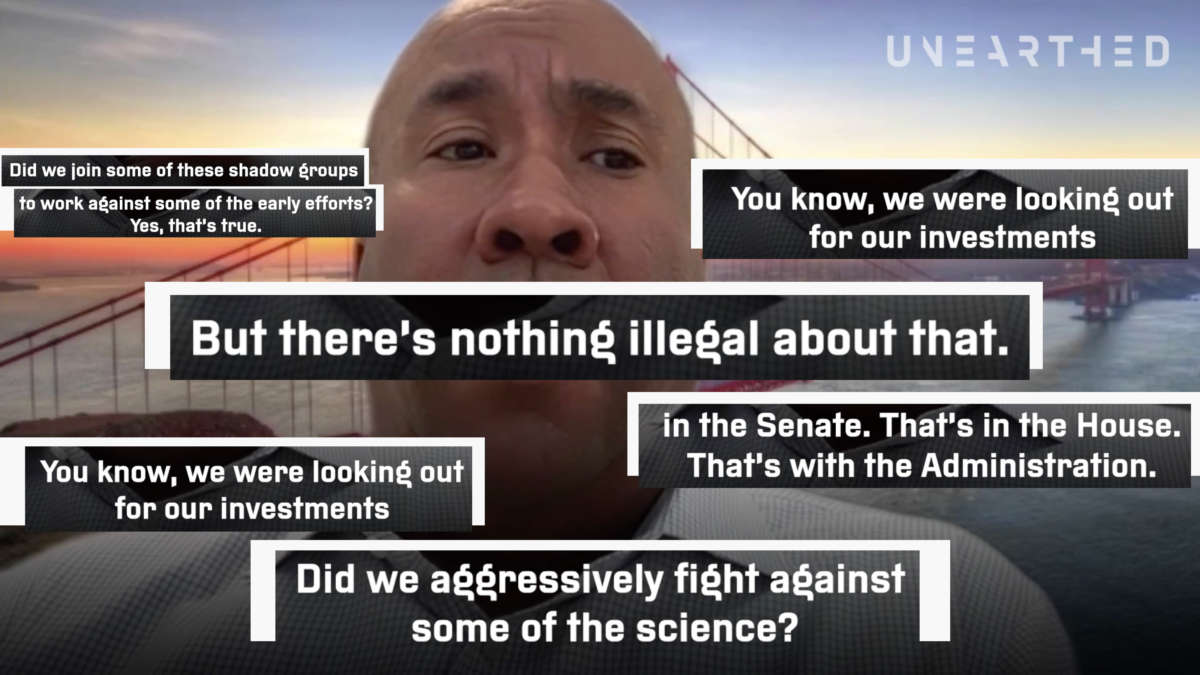 Unearthed, Greenpeace U.K.'s investigative journalism arm, has released secretly recorded footage of Keith McCoy, a senior director in ExxonMobil's Washington, D.C. government affairs team.