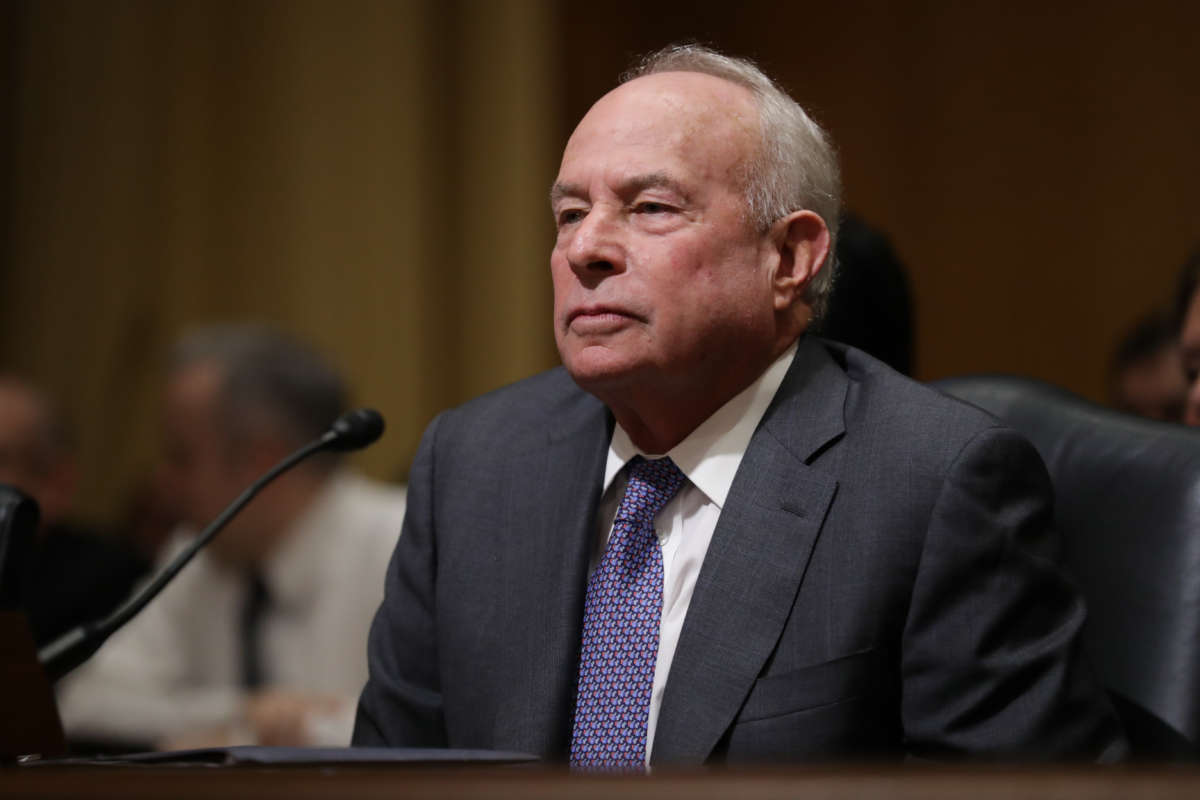 New York businessman Andrew Saul testifies before the Senate Finance Committee during his confirmation hearing to be commissioner of the Social Security Administration in the Dirksen Senate Office Building on Capitol Hill on October 02, 2018, in Washington, D.C.