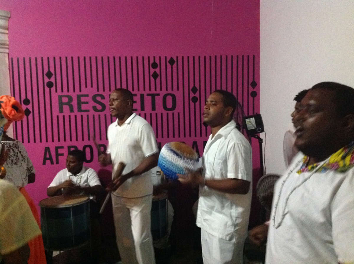 Members of the Ilê Iemanjá Ogunté perform sacred chants at the Museu da Abolição in Recife, Pernambuco, Brazil. 