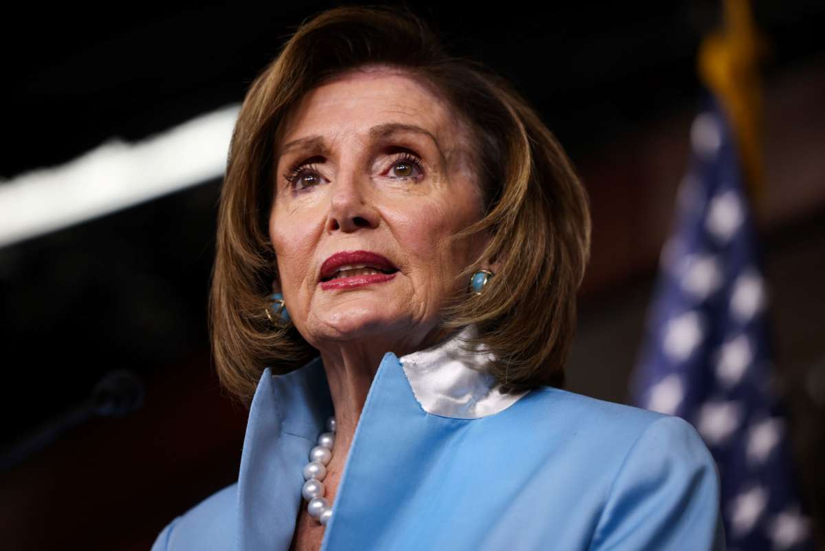 House Speaker Nancy Pelosi (D-California) speaks at her weekly news conference at the Capitol building on August 06, 2021 in Washington, DC.