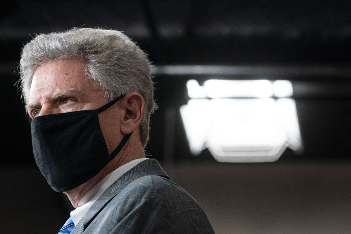 House Energy and Commerce Committee Chairman Frank Pallone listens in the House Visitors Center at the U.S. Capitol on November 6, 2020, in Washington, D.C.