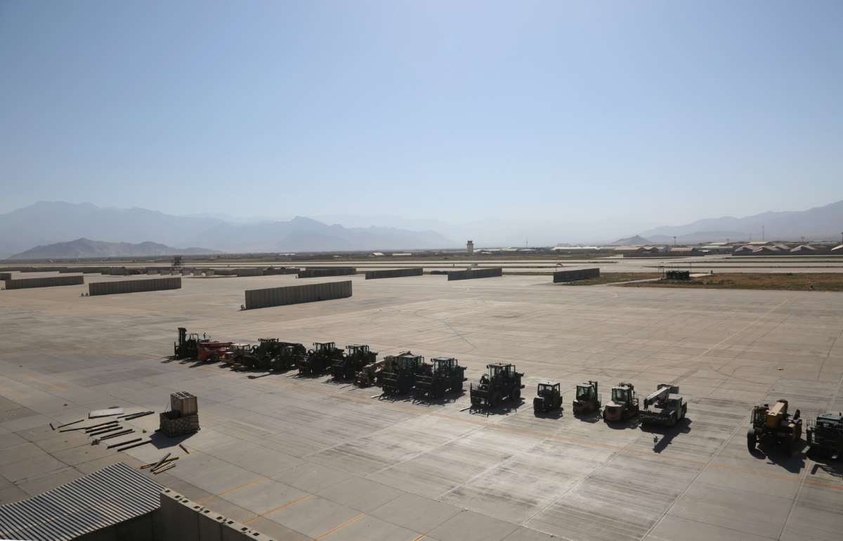 The Bagram Airfield base after all U.S. and NATO forces evacuated in the Parwan province of eastern Afghanistan, on July 8, 2021.