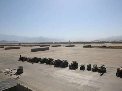 The Bagram Airfield base after all U.S. and NATO forces evacuated in the Parwan province of eastern Afghanistan, on July 8, 2021.