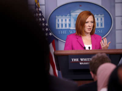 White House press secretary Jen Psaki answers questions during the daily briefing on August 4, 2021, in Washington, D.C.