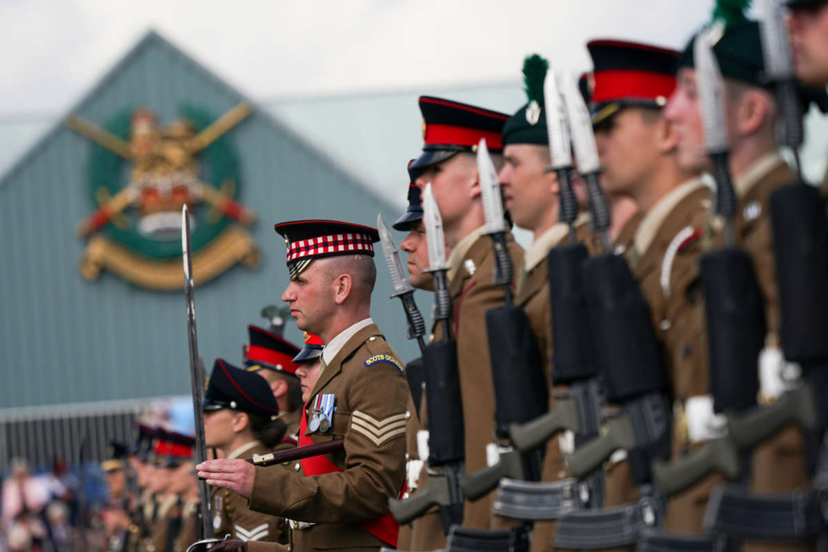 Junior Soldiers from the Army Foundation College in Harrogate take part in their graduation parade on August 05, 2021 in Harrogate, England. The graduation parade marked the culmination up to 12 months of military training for over 700 of the British Army's newest future soldiers.