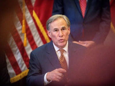 Texas Governor Greg Abbott speaks during a press conference on June 8, 2021 in Austin, Texas.
