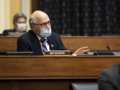 Rep. Bill Keating speaks as U.S. Secretary of State Antony Blinken testifies before the House Committee On Foreign Affairs on March 10, 2021, on Capitol Hill in Washington, D.C.