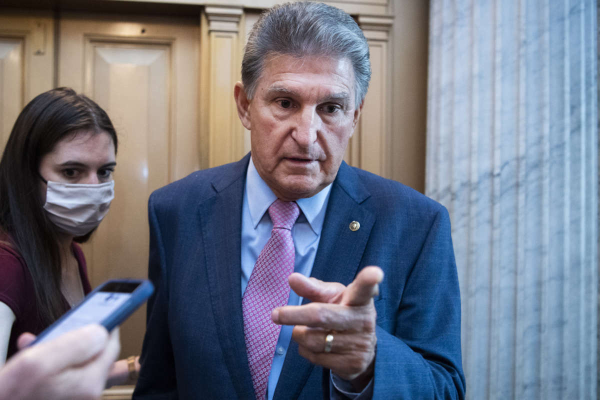 Sen. Joe Manchin is seen during a senate vote in the U.S. Capitol on September 22, 2021.