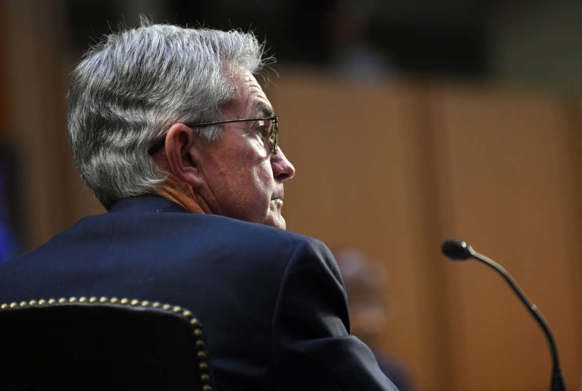 Chair of the Federal Reserve Jerome Powell appears before a Senate committee on September 28, 2021 in Washington, D.C.