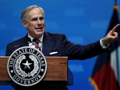 Texas Gov. Greg Abbott speaks at the NRA-ILA Leadership Forum during the NRA Annual Meeting & Exhibits at the Kay Bailey Hutchison Convention Center on May 4, 2018, in Dallas, Texas.