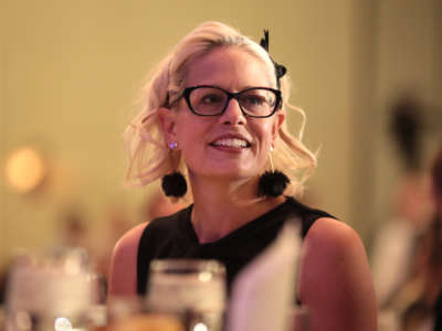 Sen. Kyrsten Sinema attends the 2019 "Update from Capitol Hill" hosted by the Arizona Chamber of Commerce & Industry at the Arizona Biltmore Resort in Phoenix, Arizona, on May 17, 2019.