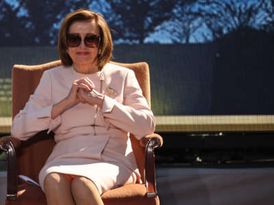 Speaker of the House Nancy Pelosi attends the 10th anniversary celebration of the Martin Luther King, Jr. Memorial near the Tidal Basin on the National Mall on October 21, 2021, in Washington, D.C.