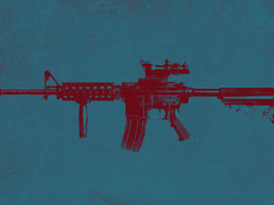 AR-15 rifle halftone image