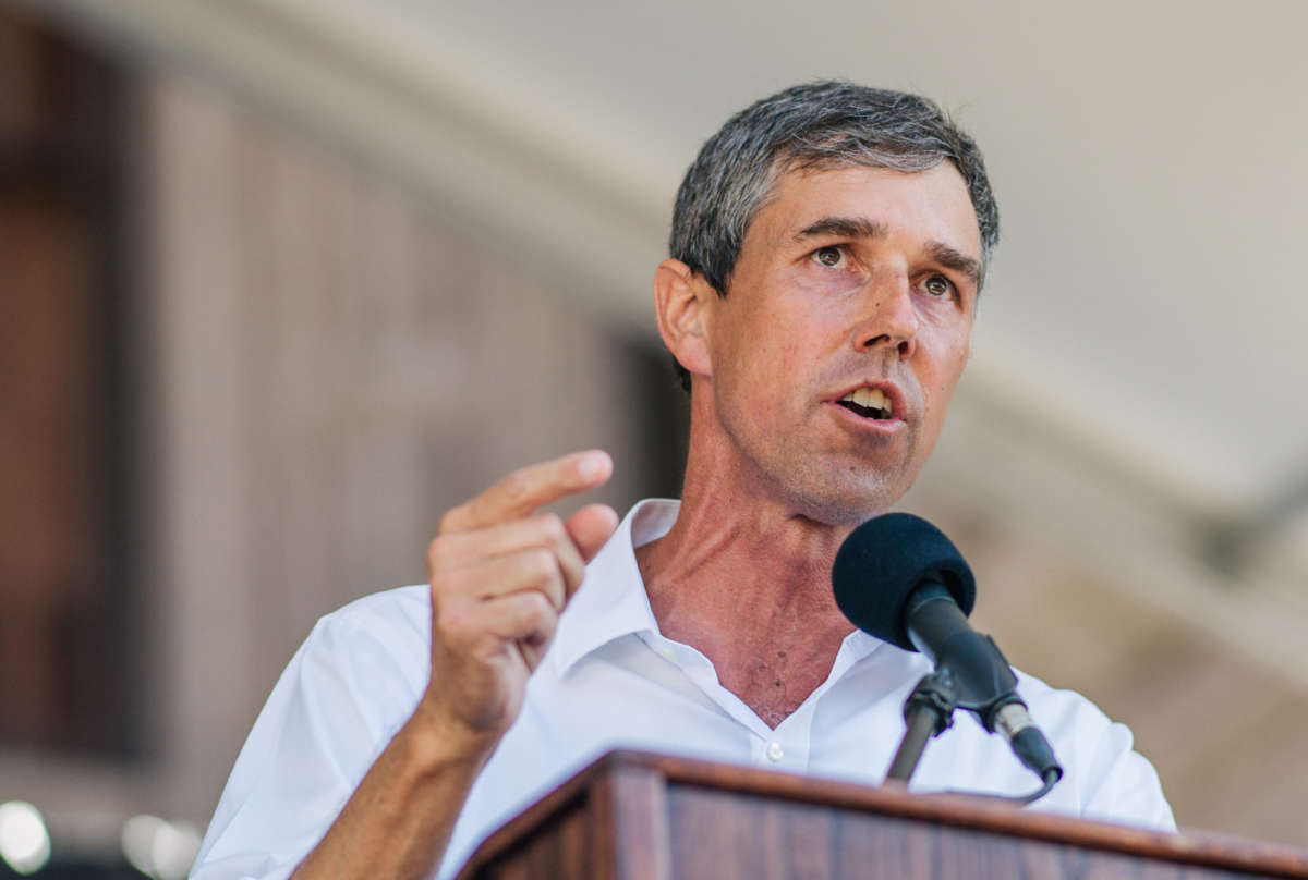 Former Rep. Beto O'Rourke speaks during the Georgetown to Austin March for Democracy rally on July 31, 2021, in Austin, Texas.