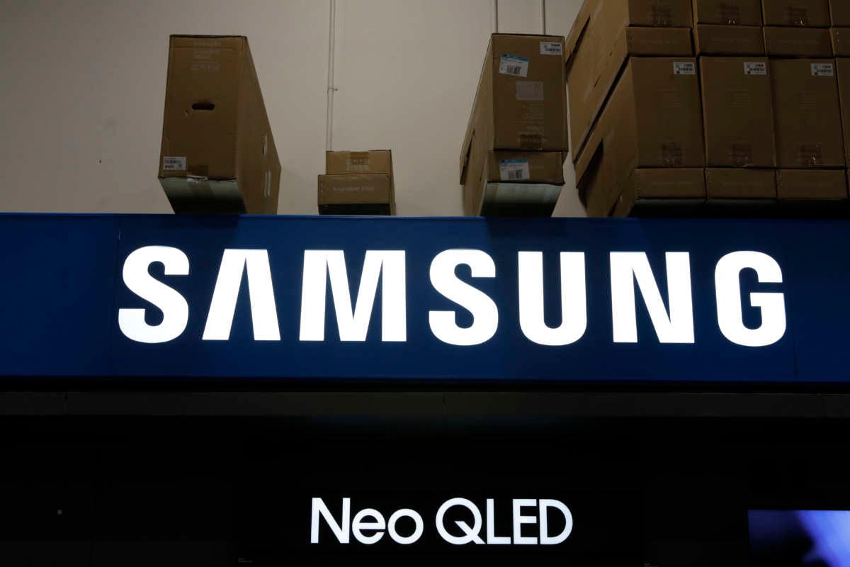 Samsung televisions are on display at Best Buy in Tampa, Florida.