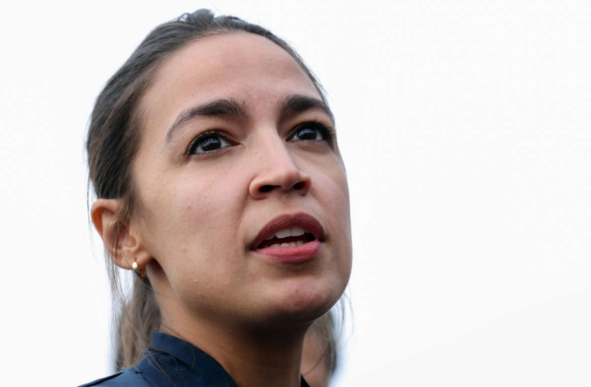 Rep. Alexandria Ocasio-Cortez speaks at a news conference at the Capitol on August 3, 2021, in Washington, D.C.