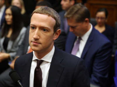 Facebook co-founder and CEO Mark Zuckerberg arrives to testify before the House Financial Services Committee in the Rayburn House Office Building on Capitol Hill on October 23, 2019, in Washington, D.C.