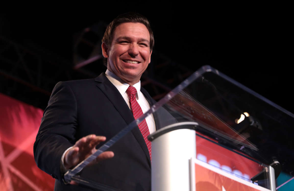Governor-elect Ron DeSantis speaks with attendees at the 2018 Student Action Summit hosted by Turning Point USA at the Palm Beach County Convention Center in West Palm Beach, Florida, on December 22, 2018.