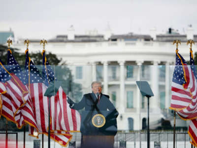 President Donald Trump speaks to supporters from The Ellipse near the White House on January 6, 2021, in Washington, D.C.