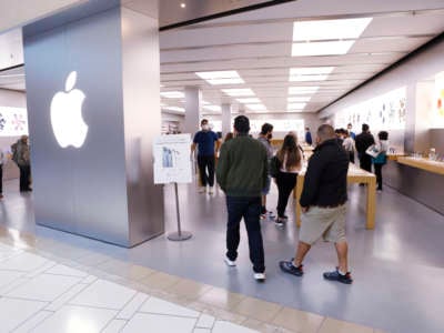 The Apple store opened early on Black Friday at International Plaza on November 26, 2021, in Tampa, Florida.