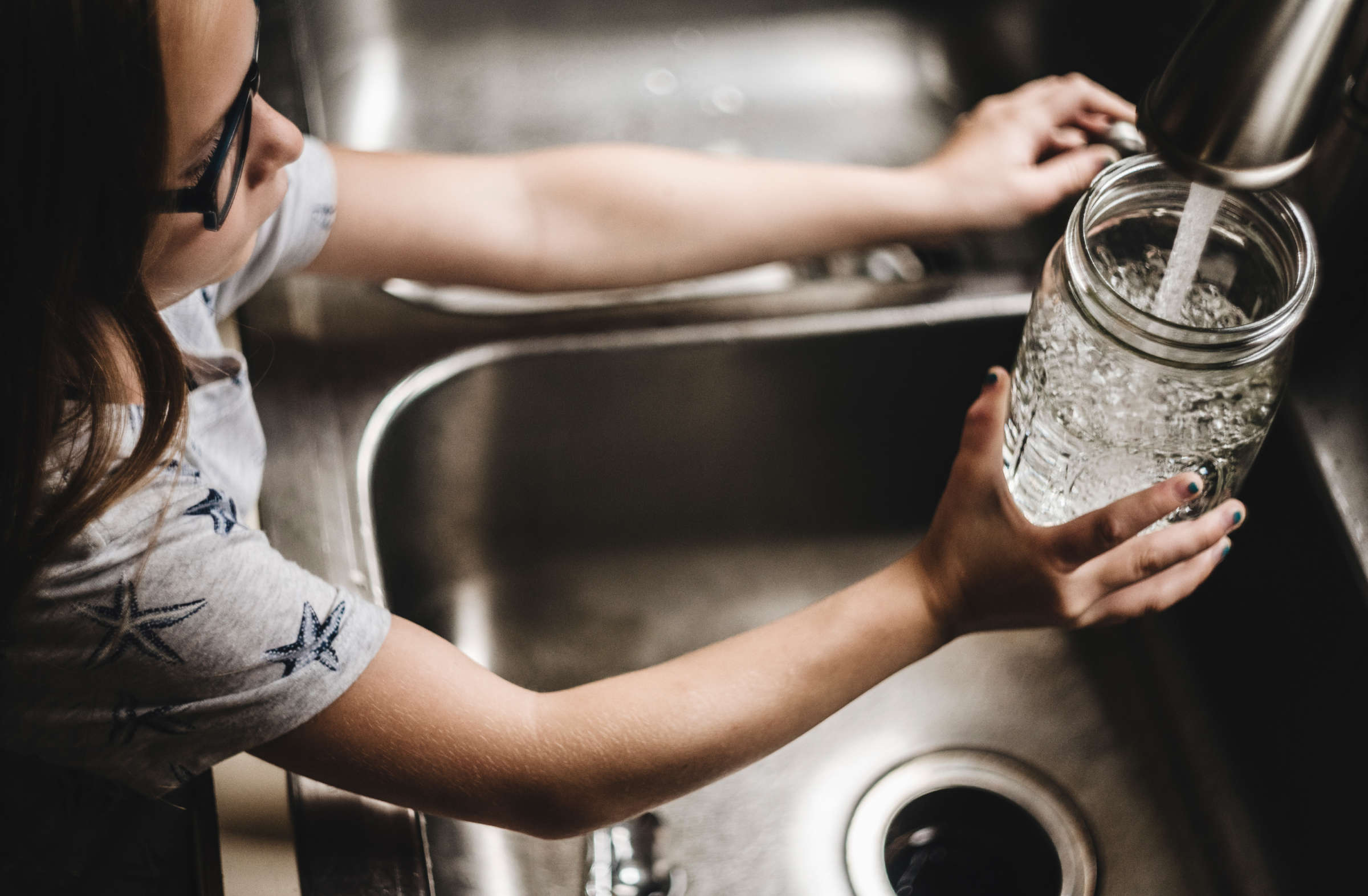 Girl filled with water