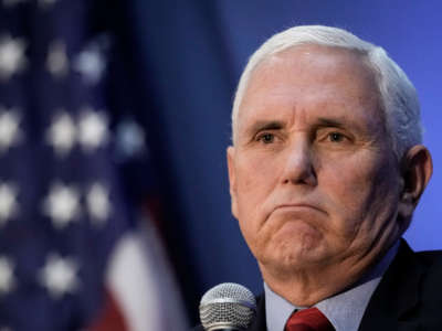 Former U.S. Vice President Mike Pence speaks at the National Press Club on November 30, 2021, in Washington, D.C.