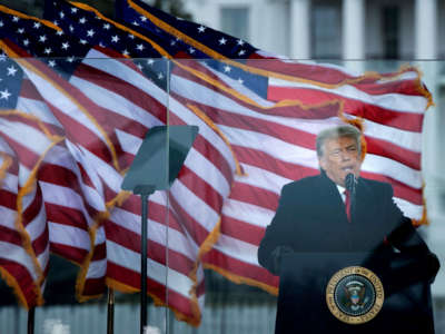 President Donald Trump speaks to supporters from The Ellipse near the White House on January 6, 2021, in Washington, D.C.