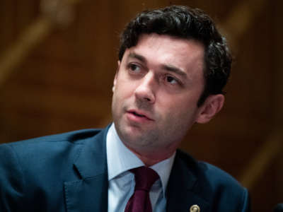 Sen. Jon Ossoff attends a Senate Homeland Security and Governmental Affairs Committee markup in Dirksen Building on June 16, 2021.