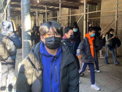 Danny Mui was one of hundreds of students who walked out of Brooklyn Technical High School in protest on January 11, 2022.