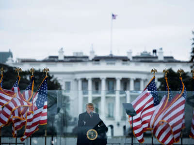 President Donald Trump speaks to supporters from The Ellipse near the White House on January 6, 2021, in Washington, D.C.