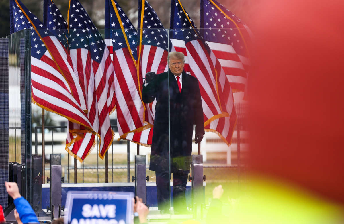President Donald Trump speaks at the "Save America March" rally in Washington D.C., on January 6, 2021.