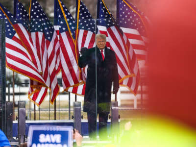 President Donald Trump speaks at the "Save America March" rally in Washington D.C., on January 6, 2021.