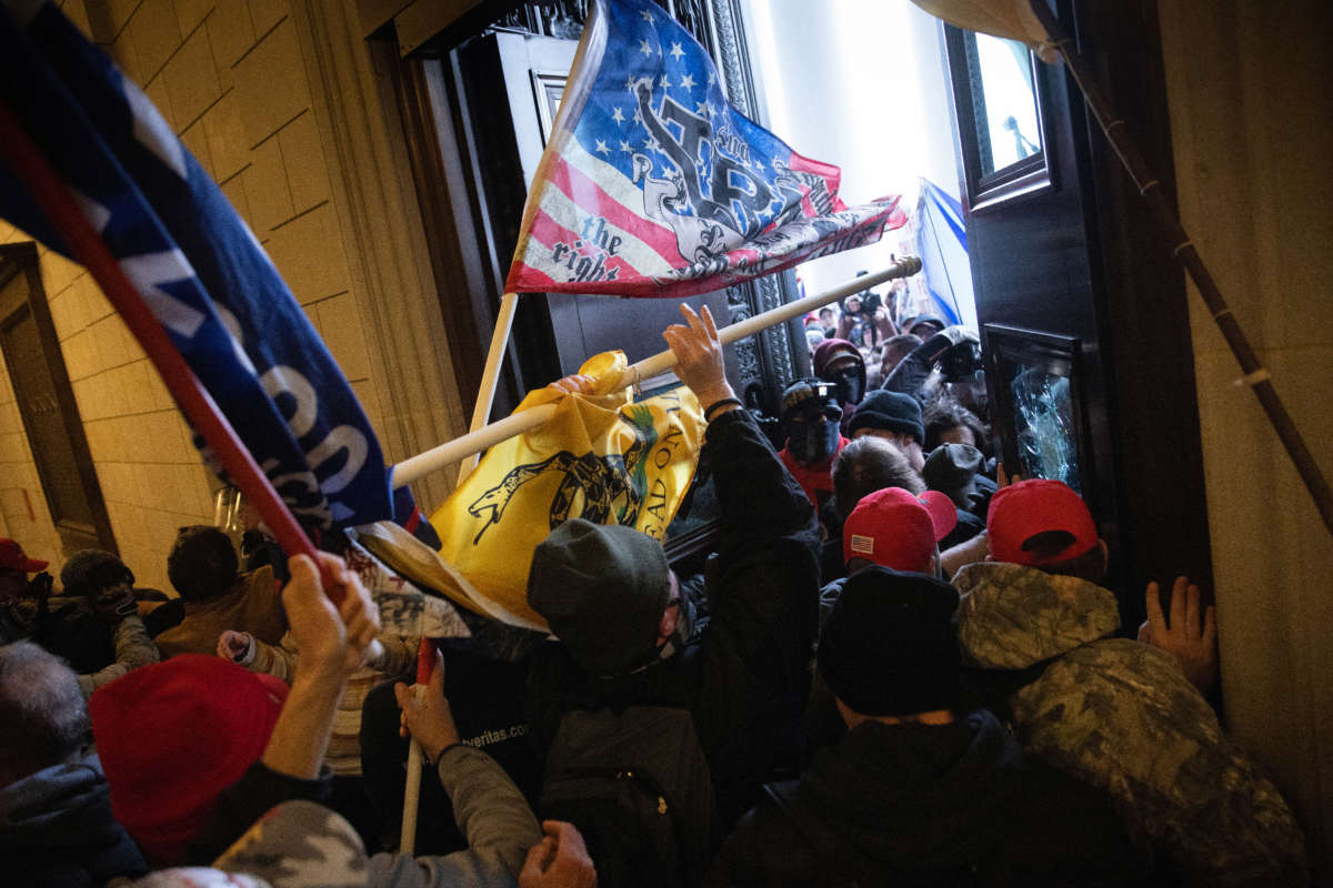 A pro-Trump mob breaks into the U.S. Capitol on January 6, 2021, in Washington, D.C.