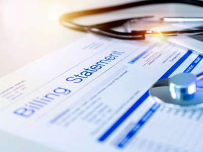 Medical billing statement with stethoscope